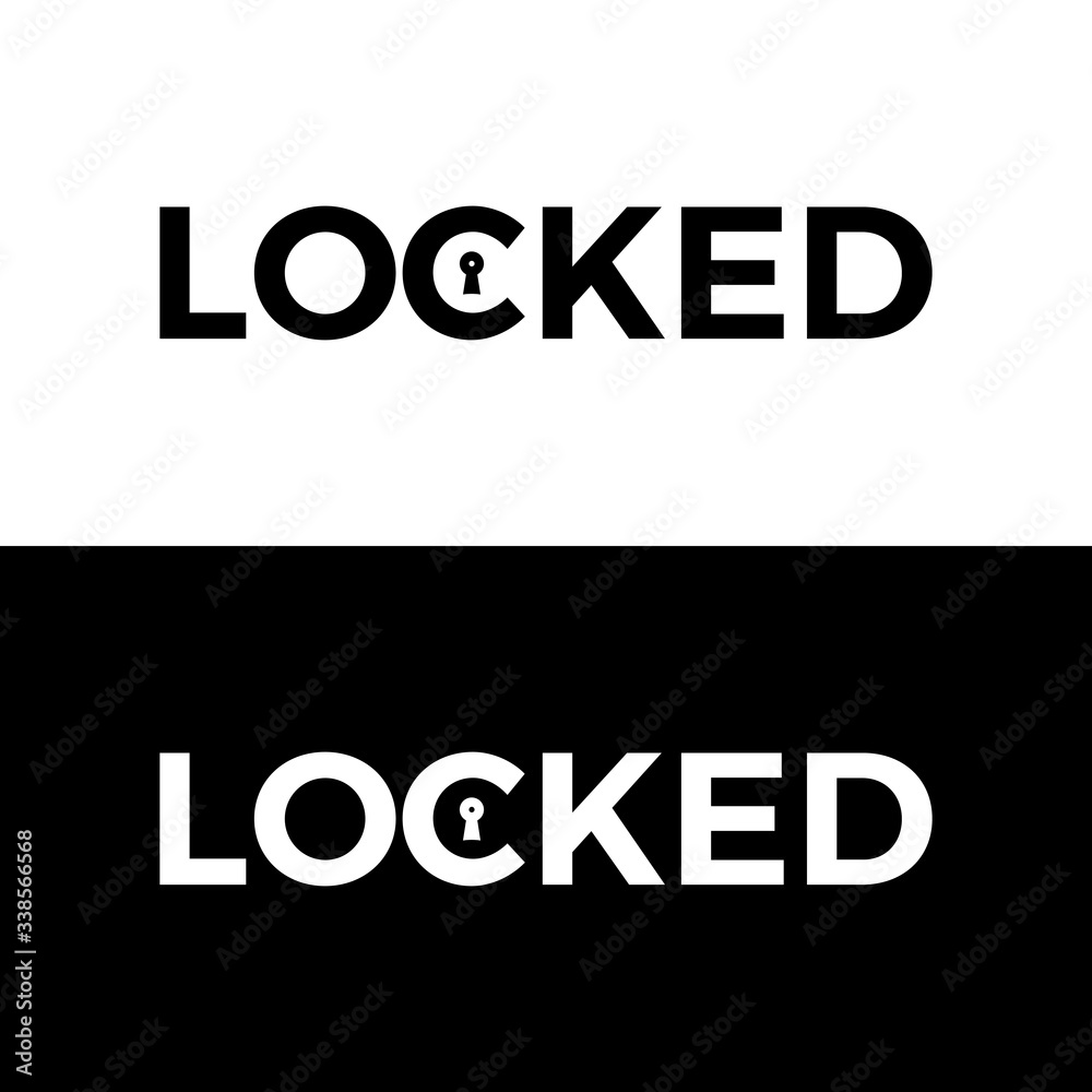 Locked Typography Word Letter Logo Design Vector Template. Locked Word Logo For Business Typography Design