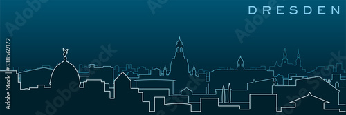 Dresden Multiple Lines Skyline and Landmarks