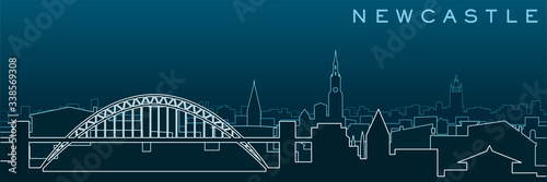 Newcastle Multiple Lines Skyline and Landmarks