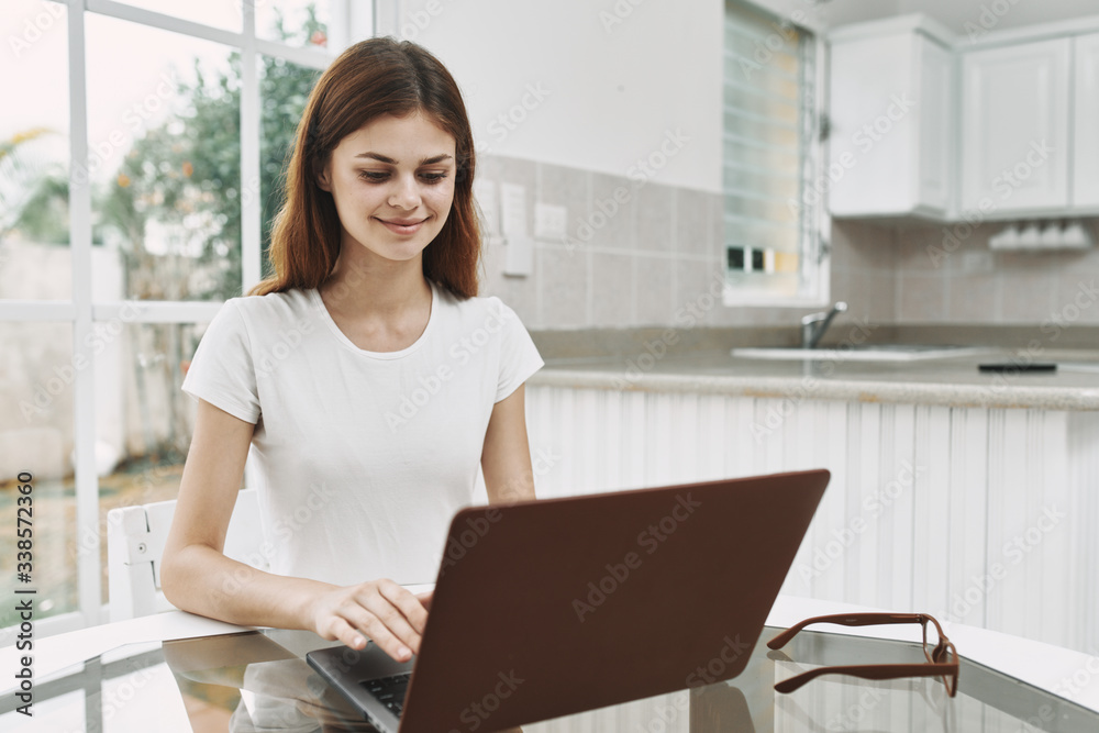 young businesswoman working on laptop young businesswoman working on laptop