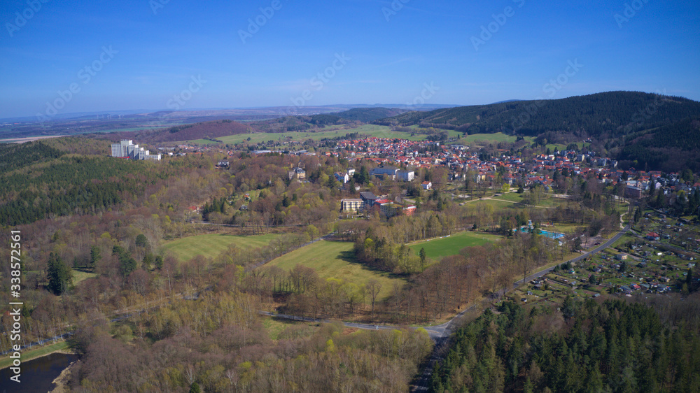 Obraz premium Thüringen - Friedrichroda. Vogelperspektive.