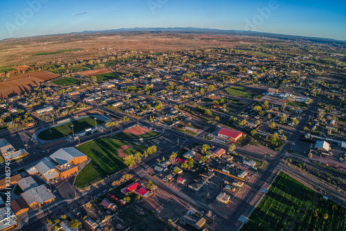 Fototapeta Naklejka Na Ścianę i Meble -  Aerial view of the small Arizona Town of Snowflake