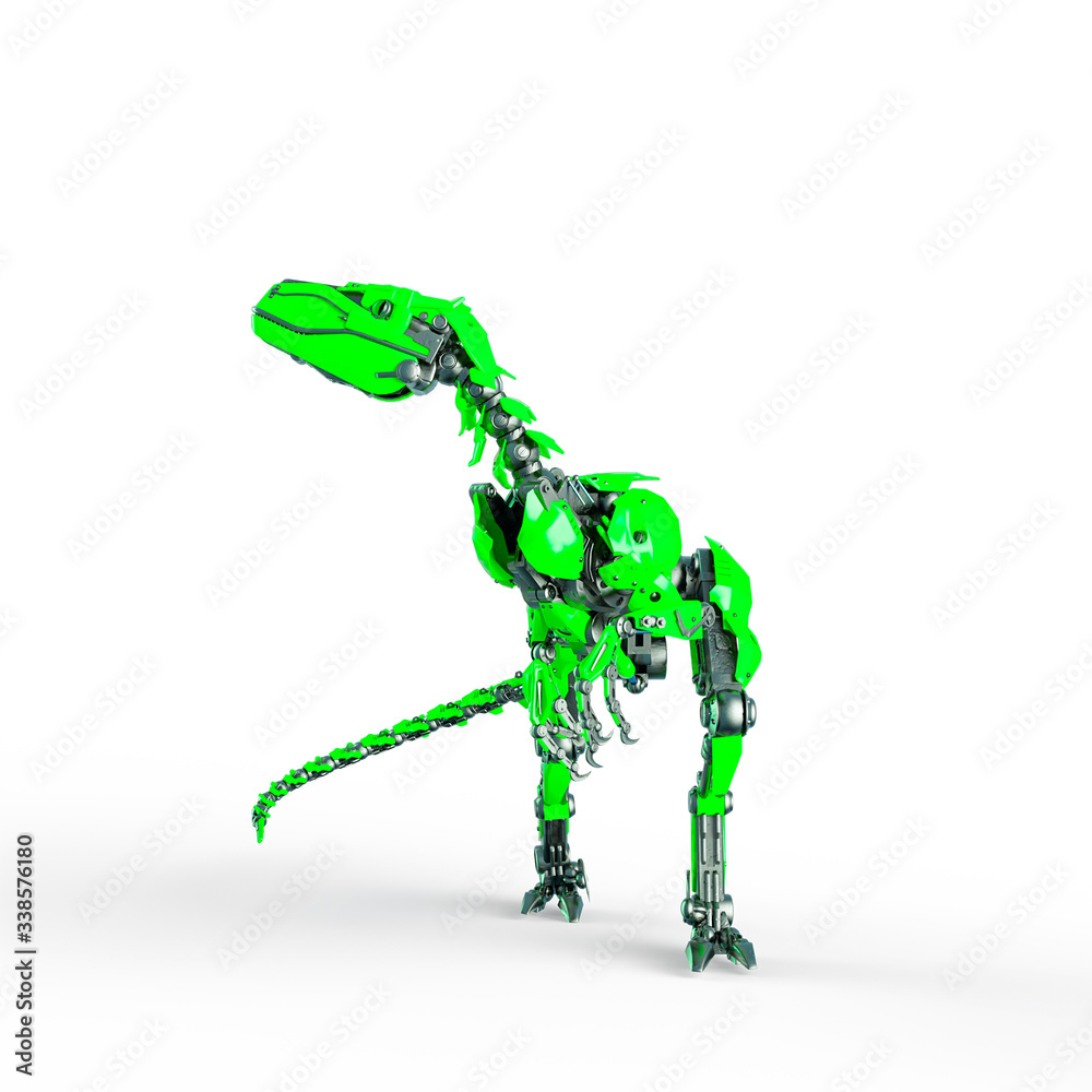 dino raptor robot is looking to the left dino raptor robot is looking to the left