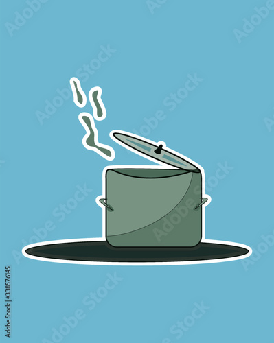 vector illustration of cooking pot