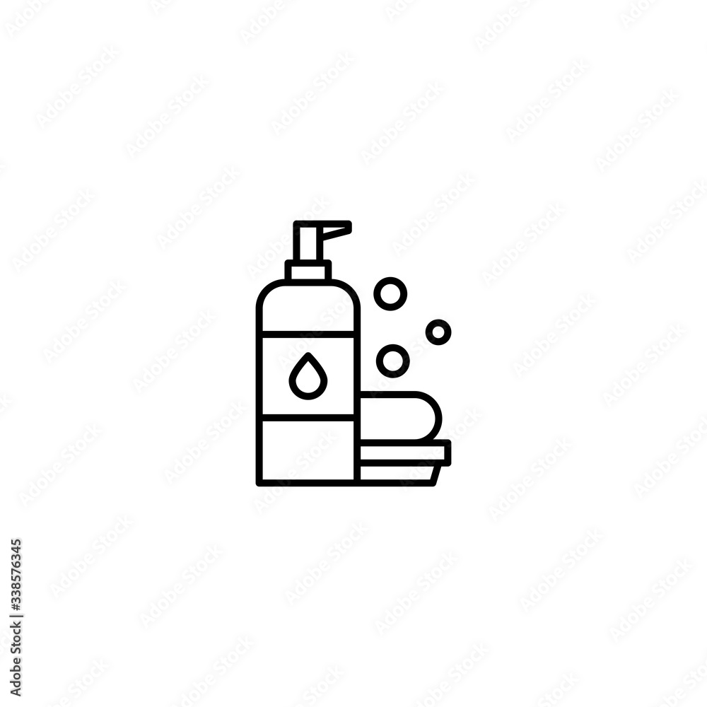 Hand washing icon. Soap icon. Hygiene symbol on white isolated background. Disinfection. Hand sanitizer bottle symbol, washing gel sign. Hand washing icon. Soap icon. Hygiene symbol on white isolated background. Disinfection. Hand sanitizer bottle symbol, washing gel sign.