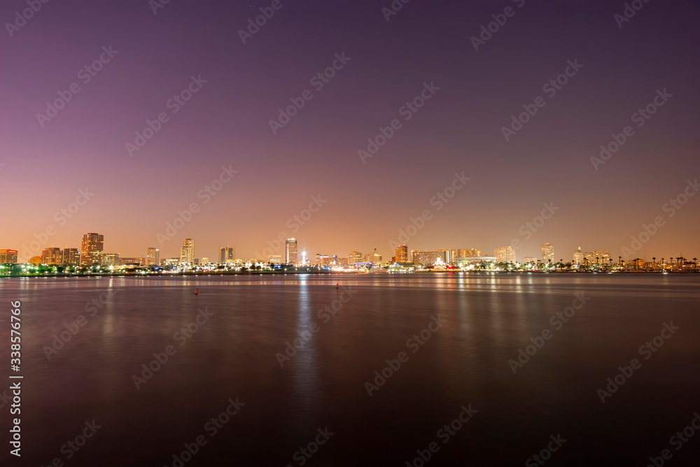 Night view of the Long Beach skyline