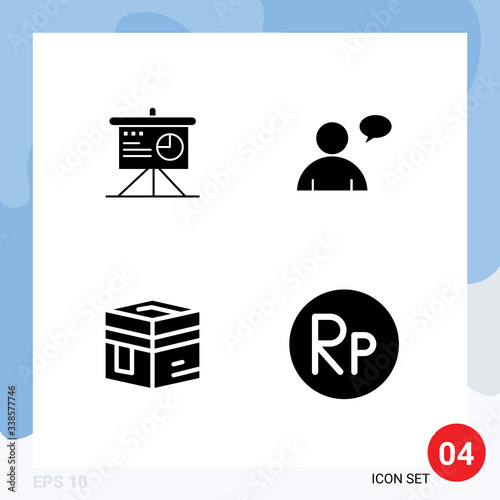 4 Creative Icons Modern Signs and Symbols of presentation, islam, business, user, meccah photo