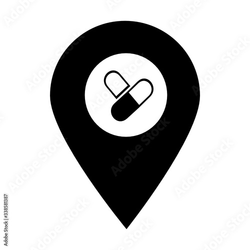 Medicine location map pin icon. Element of map point for mobile concept and web apps. Icon for website design and development, app development. Premium hospital, clinic, pharmacy icon sign