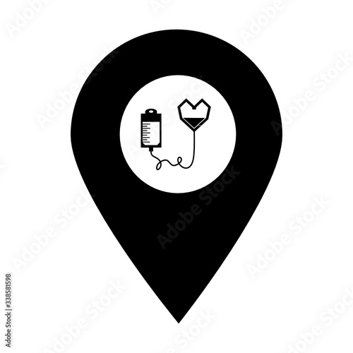 Infusion location map pin icon. Element of map point for mobile concept and web apps. Icon for website design and development, app development. Premium hospital, clinic, pharmacy icon sign