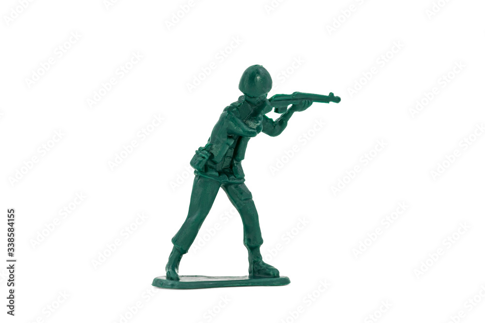 Green toy soldiers on white background. Soldier three on six models. (3/6) Picture two on sixteen viewing angles. (02/16) Green toy soldiers on white background. Soldier three on six models. (3/6) Picture two on sixteen viewing angles. (02/16)