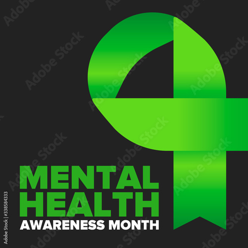 Mental Health Awareness Month in May. Annual campaign in United States. Raising awareness of mental health. Control and protection. Prevention campaign. Medical health care design. Vector illustration