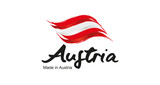 Made in Austria handwritten flag ribbon typography lettering logo label banner
