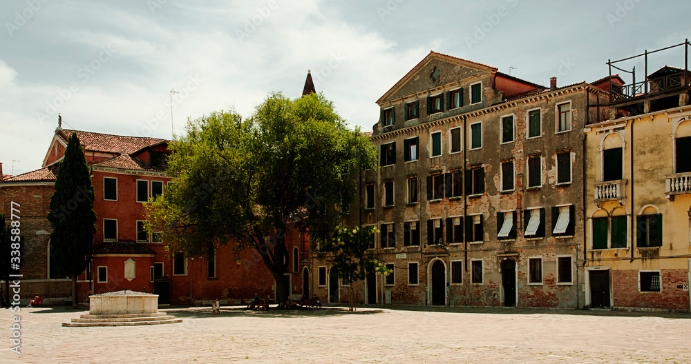 touristic view of ghetto in Venice, Italy