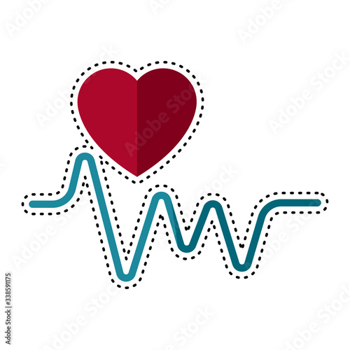 Dotted line electrocardiogram icon