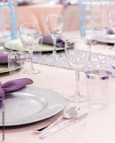 wedding table setting with flowers © Infinity Moments LLC