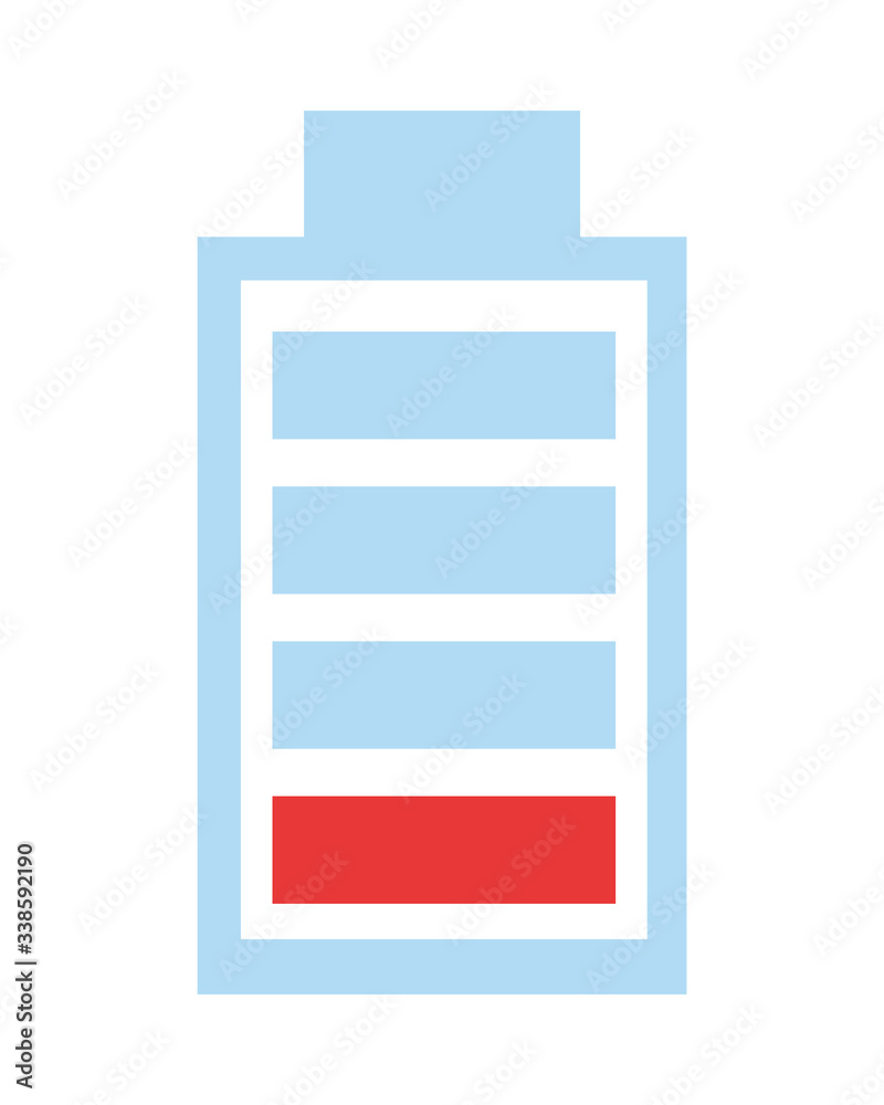 battery low level isolated icon battery low level isolated icon