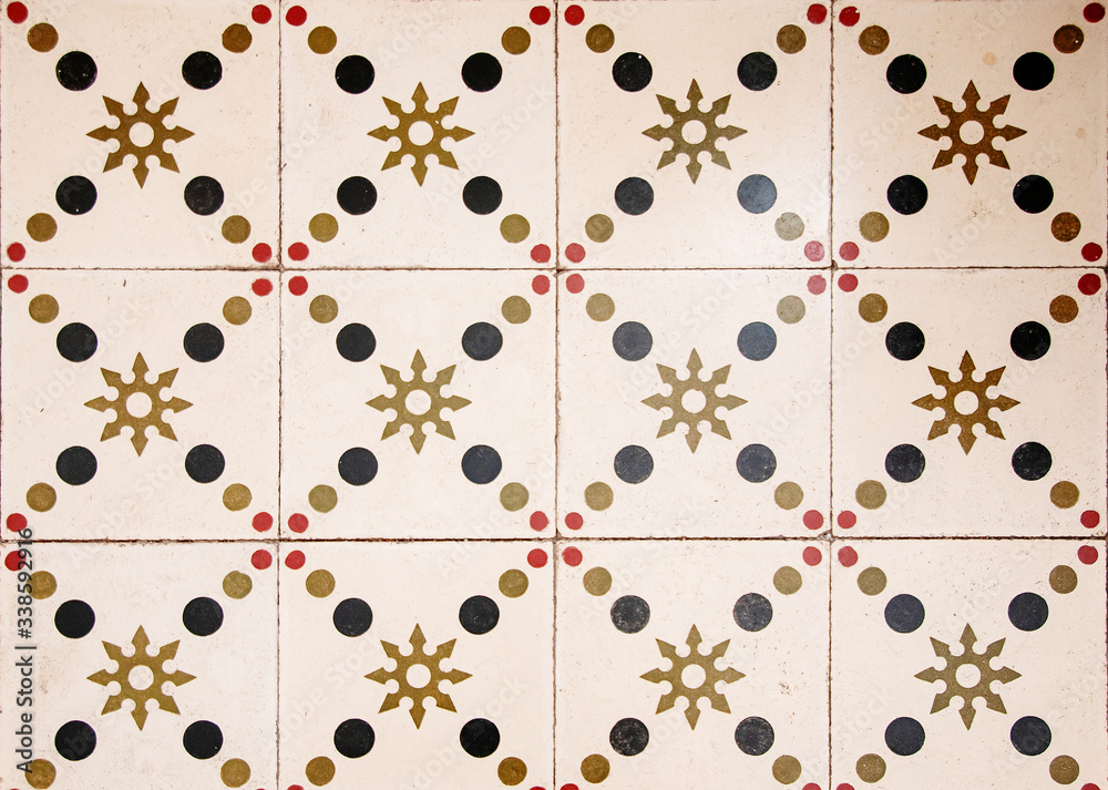 Ancient hydraulic tile floor squared Ancient hydraulic tile floor squared