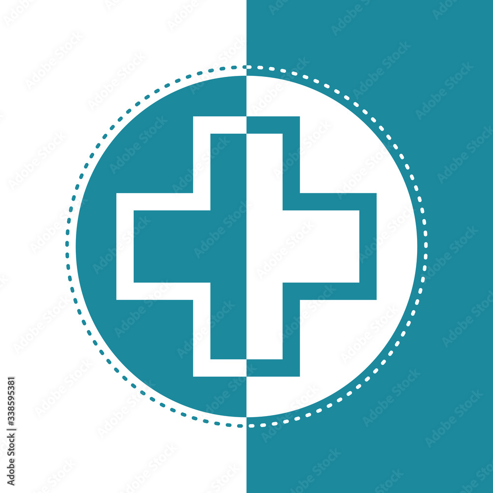 Bicolor icon of a hospital signal