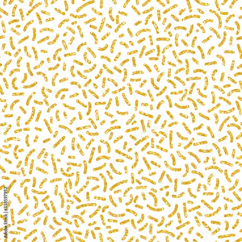 Abstract modern pop art vector seamless pattern with gold forms in trendy memphis 80s-90s style