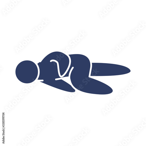 pictogram sickness man lying icon, line style