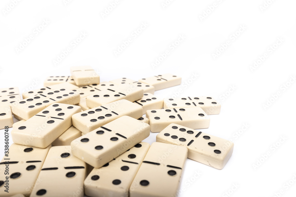 game dominoes rectangular bottom plastic range of the white background game dominoes rectangular bottom plastic range of the white background