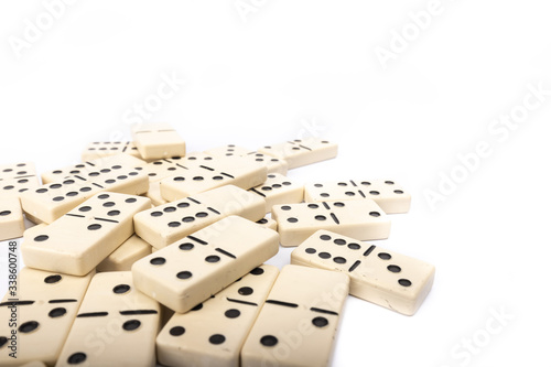 game dominoes rectangular bottom plastic range of the white background