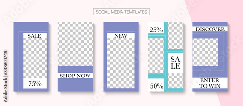 Social Stories Cool Vector Layout.