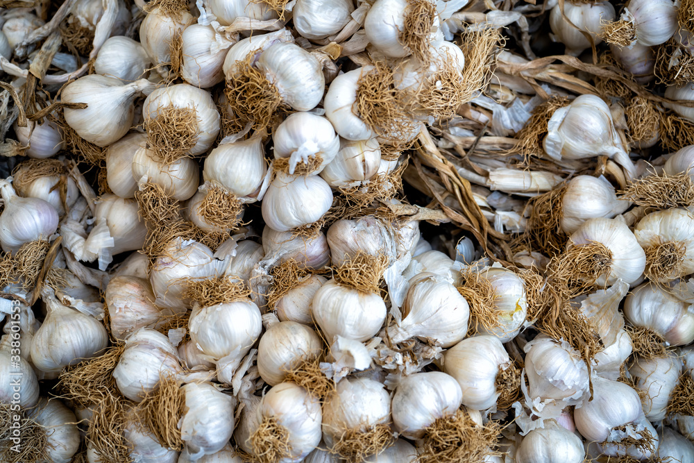 Garlic cloves sale in the market