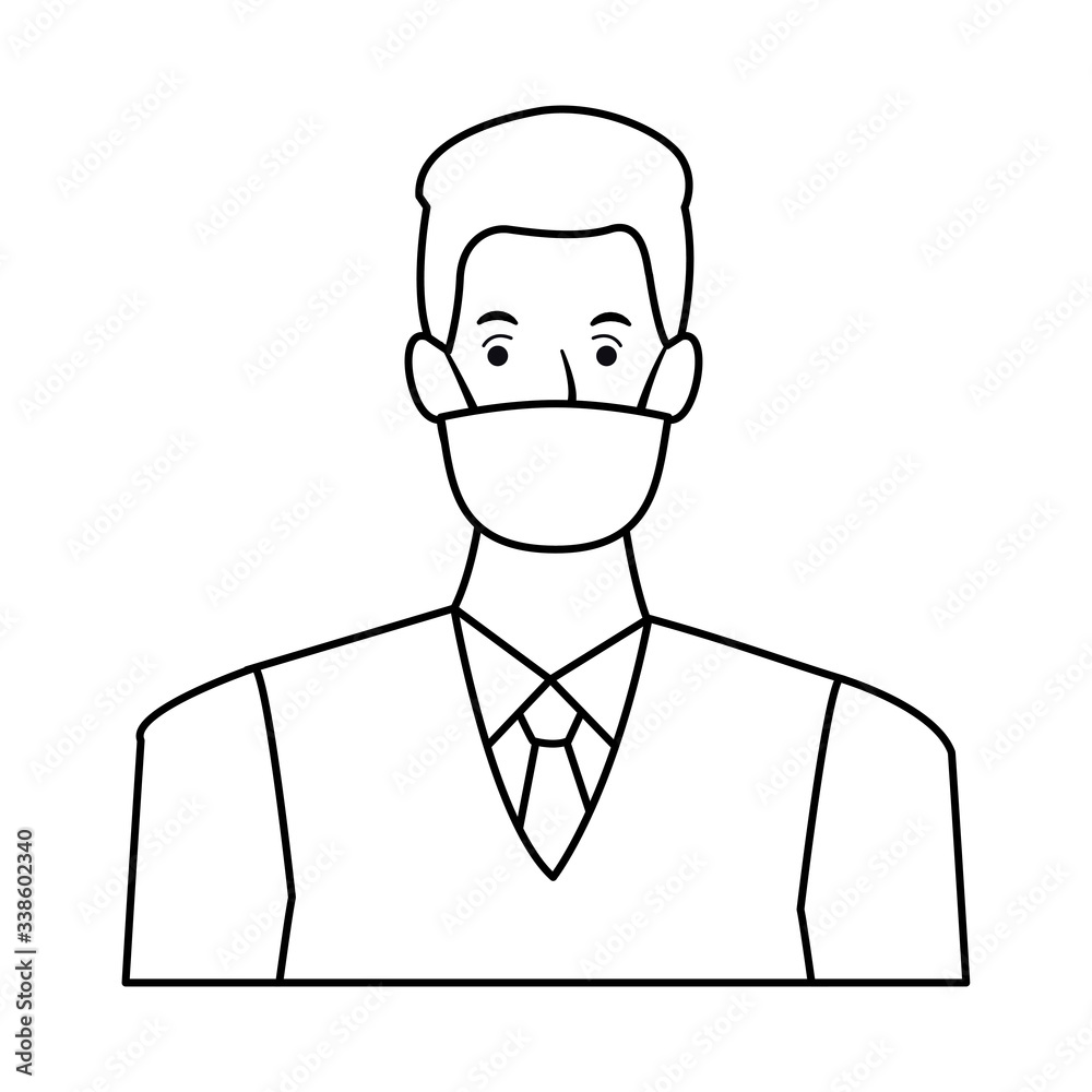 businessman using face mask for covid19 character businessman using face mask for covid19 character