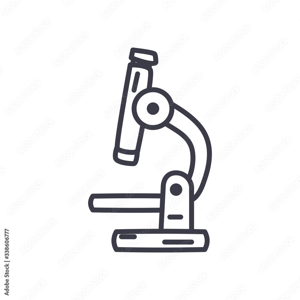 microscope tool icon, line style microscope tool icon, line style