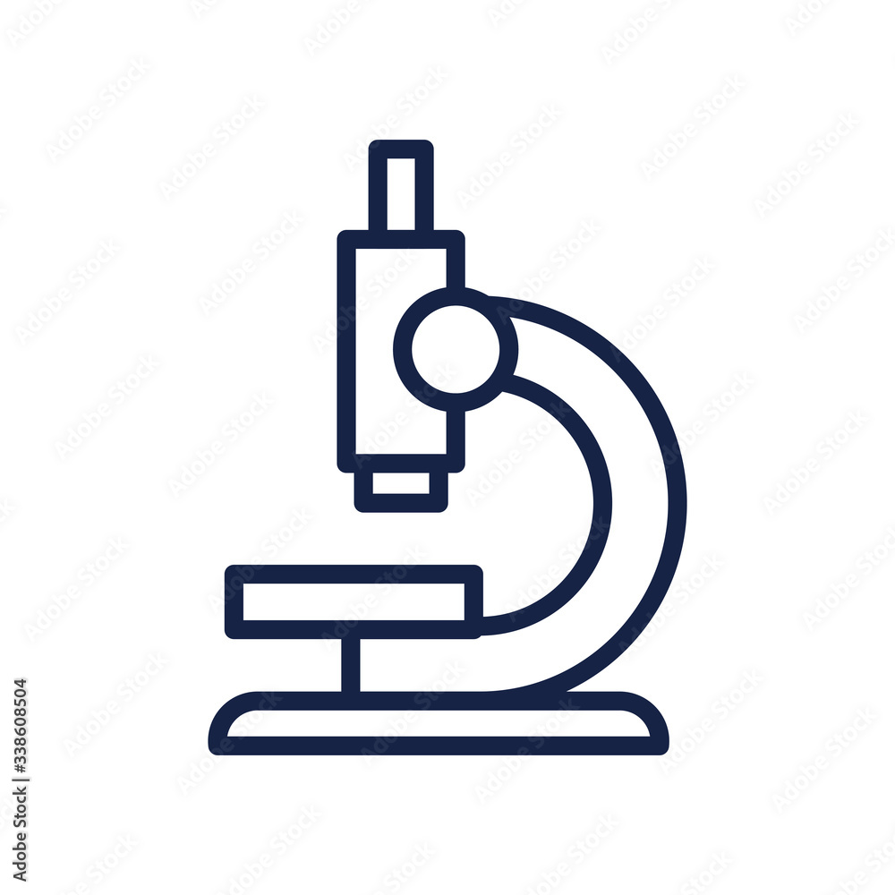 microscope icon, line style microscope icon, line style