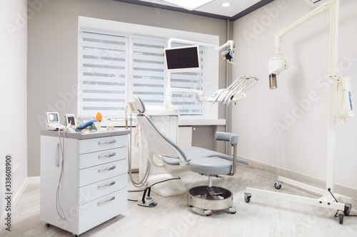 Dental office interior. Dentist's workplace. © dsheremeta