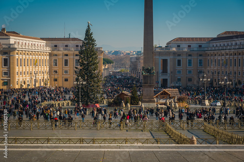 ROME, LAZIO / ITALY - DECEMBER 30 2019: Vatican city before COVID-19