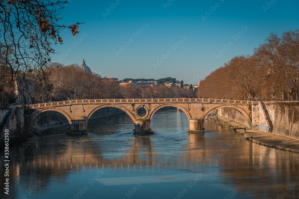 Bridge across Tiber in Rome