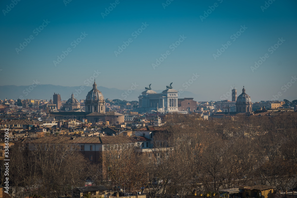 Obraz premium ROME, LAZIO / ITALY - JANUARY 02 2020: Rome view from the top