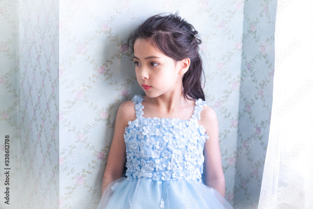 Fototapeta premium Eurasian girl fashion model in Japan