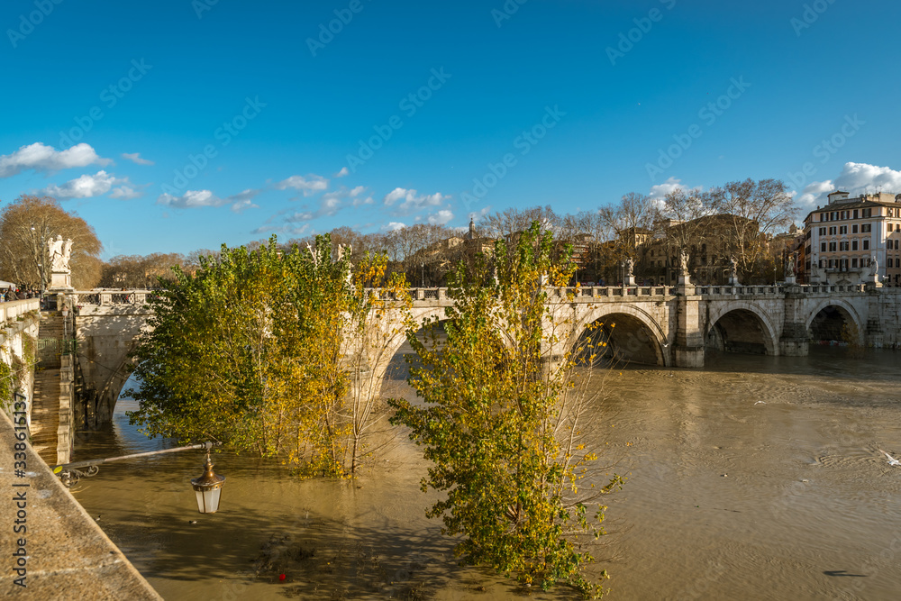 ROME, LAZIO / ITALY - JANUARY 02 2020: Rome streets photo before COVID-19