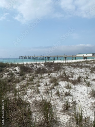 Okaloosa Island beach and public fishing pier Florida 