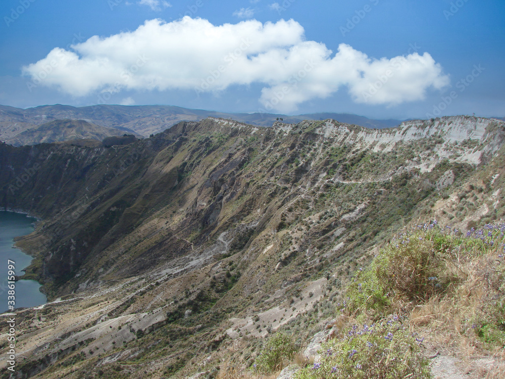 Ecuador, Famous trek around the scenic Quilotoa loop mountain ridge Ecuador, Famous trek around the scenic Quilotoa loop mountain ridge