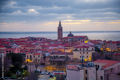 Sunset in Alghero city, Sardinia