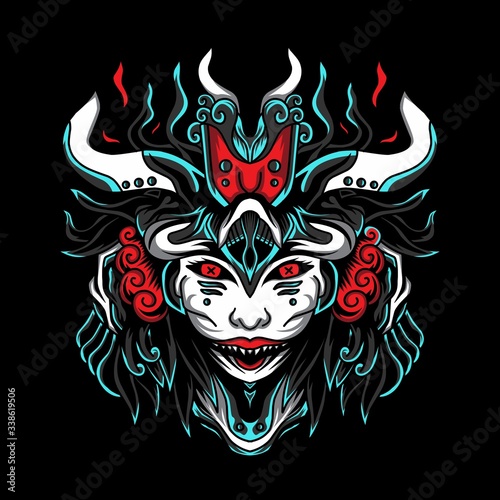 A dark army of women hunters premium vector illustration