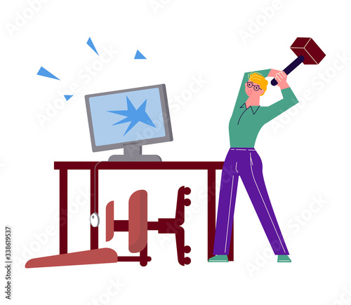 Man with burnout syndrome