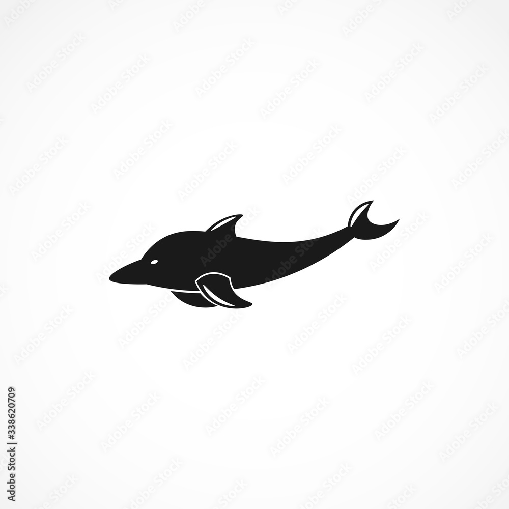 Dolphin icon. isolated on white