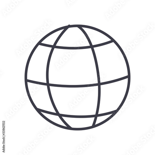 global sphere icon, line style
