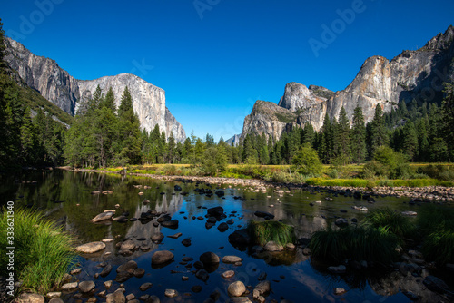 Famous El Capitan Mountain in Yosemite National Park in California, USA photo