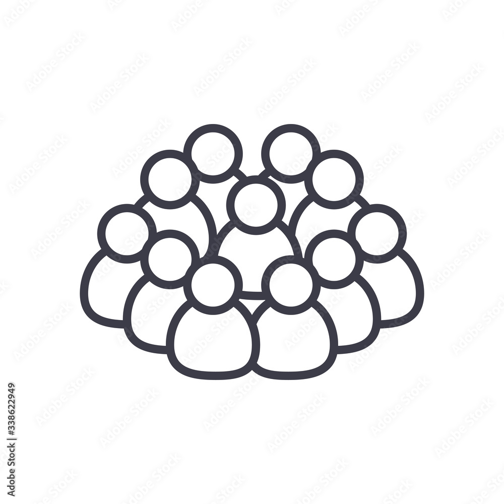 covid 19 concept, a person infected and crowd around, line style covid 19 concept, a person infected and crowd around, line style
