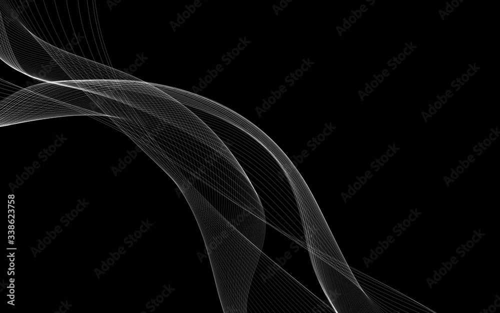 Obraz premium Dark abstract background with a glowing abstract waves