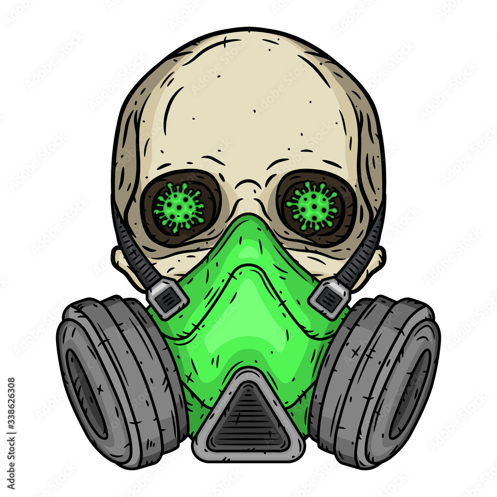 Skull. Skull with gas mask. Skull with respirator Skull. Skull with gas mask. Skull with respirator