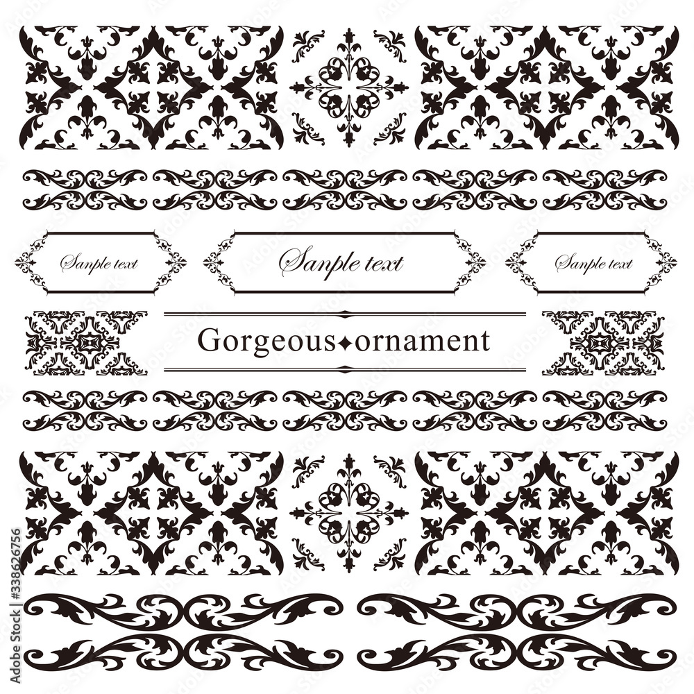 Obraz premium 装飾デザイン 美しい額 フレームデザイン テンプレート アンティーク ビンテージ ラグジュアリー