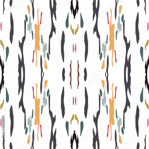 Spots, Ikat. Tie Dye, Batik. Seamless Pattern. 